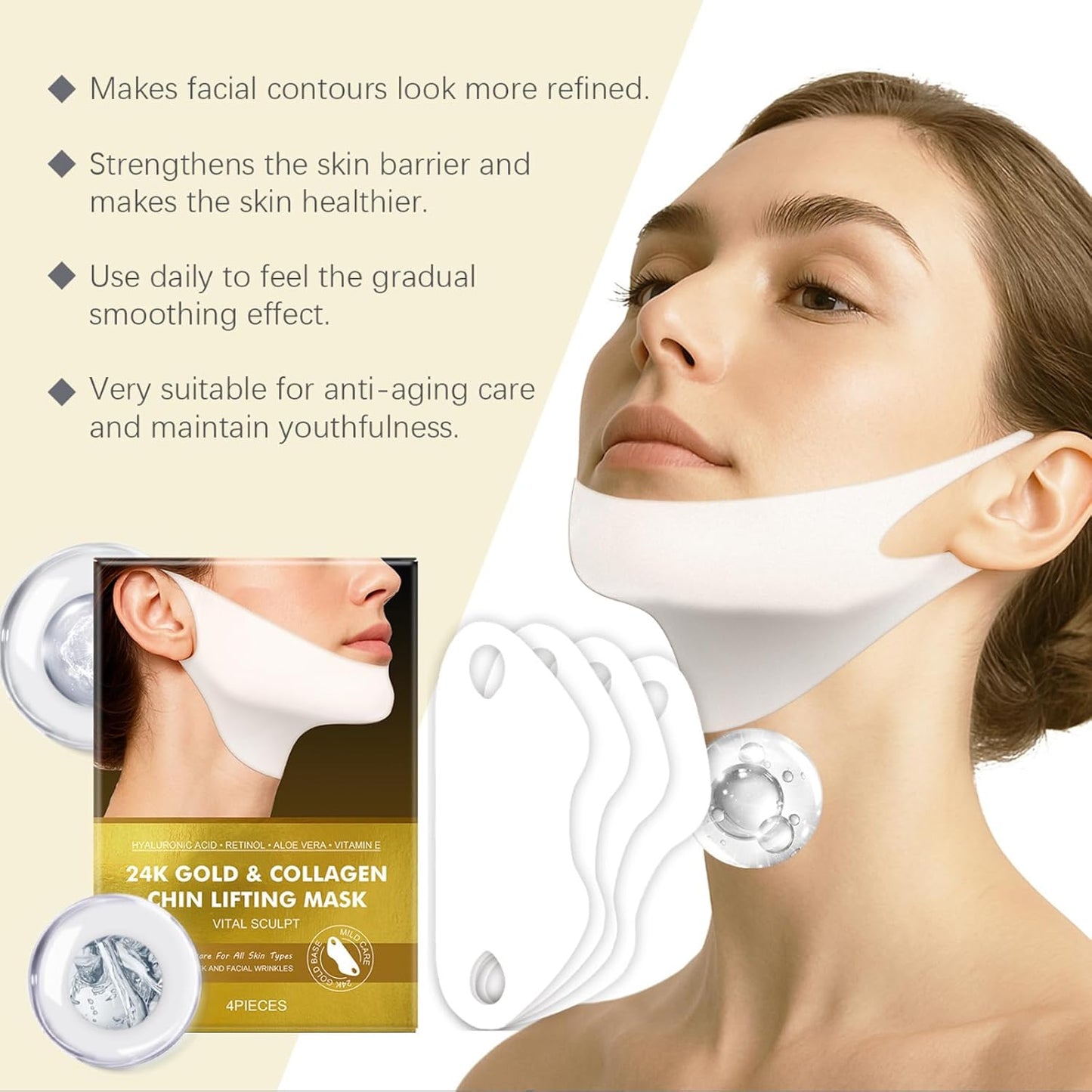 24K Gold & Collagen Chin Lift Mask