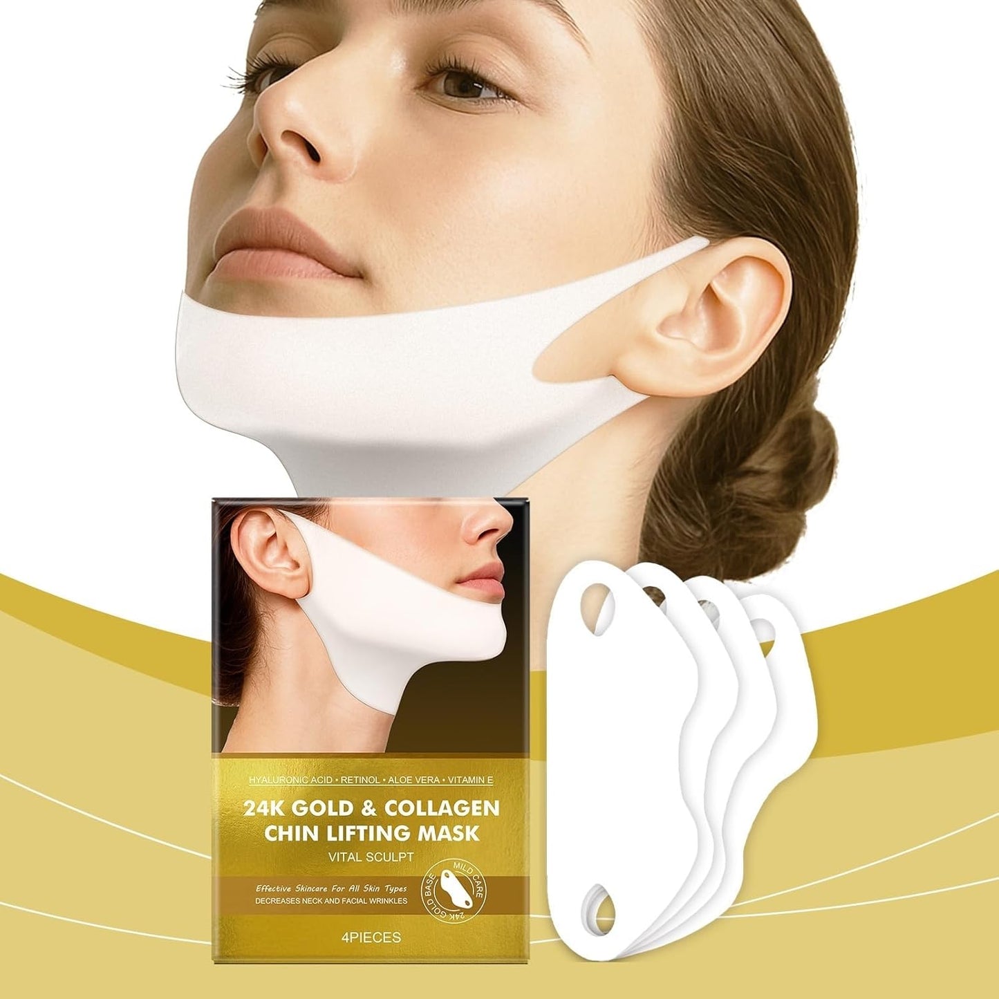 24K Gold & Collagen Chin Lift Mask