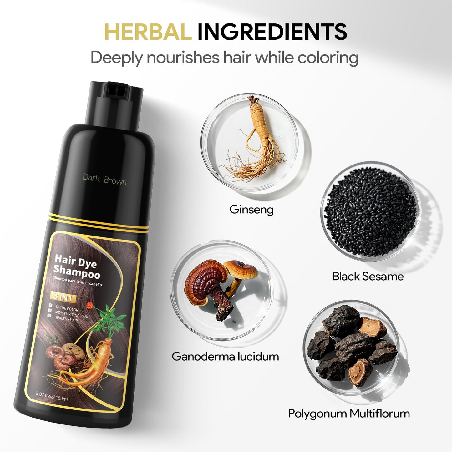 3 in 1 Hair Dye Shampoo