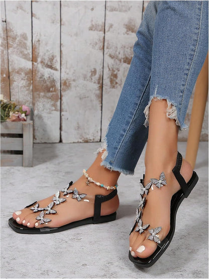 Butterfly Charm Ankle Sandals
