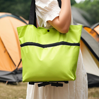 2-in-1 Portable Shopping Tote with Wheels
