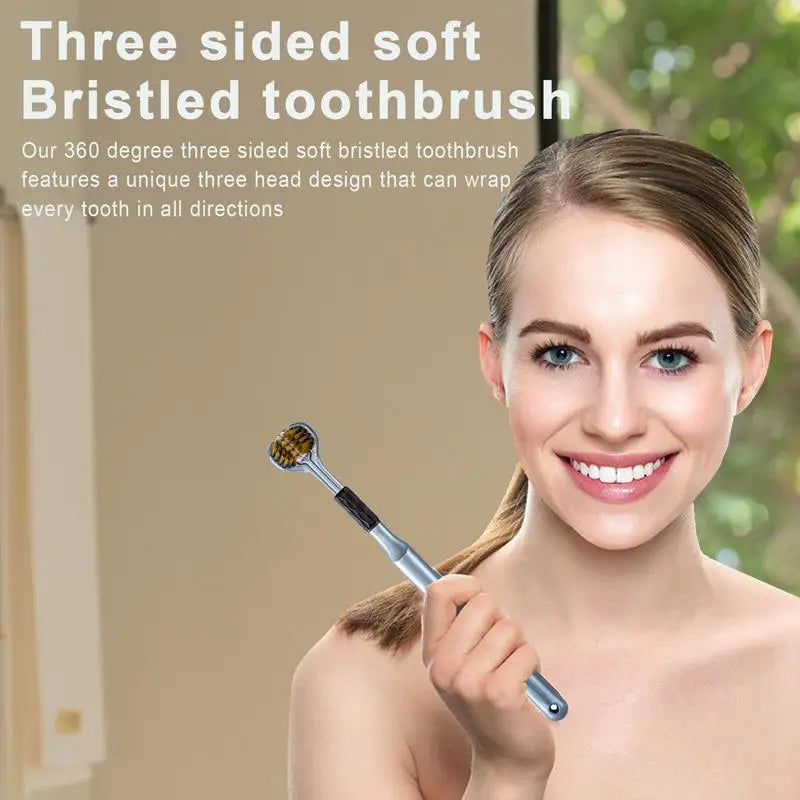 3-Sided Bristle Toothbrush (4-Piece Set)