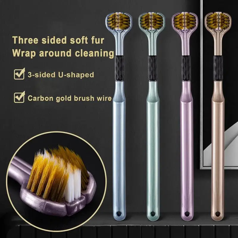 3-Sided Bristle Toothbrush (4-Piece Set)
