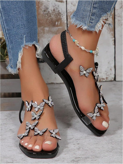 Butterfly Charm Ankle Sandals