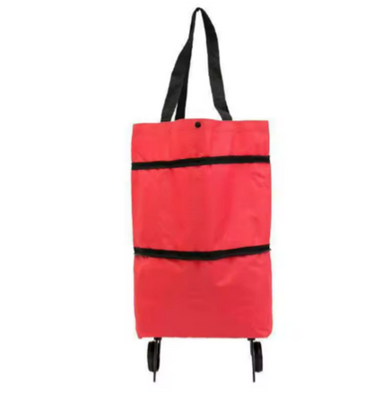 2-in-1 Portable Shopping Tote with Wheels