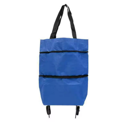 2-in-1 Portable Shopping Tote with Wheels